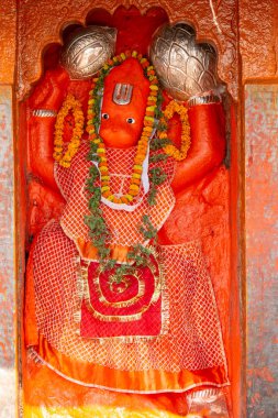 Lord Hanuman Idol on ghats of Varanasi clipart
