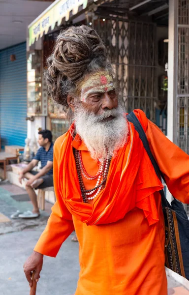 Varanasi Uttar Pradesh India April 2019 Πορτρέτο Του Ινδού Σαδιού — Φωτογραφία Αρχείου