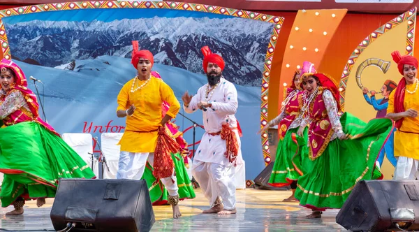 Faridabad Haryana India February 2020 Young Indian Dancers Performing Regional — Stock Photo, Image