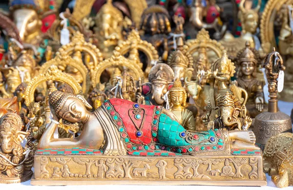 Produits Laiton Dieu Hindou Autres Objets Décoratifs Exposés Vendre Surajkund — Photo