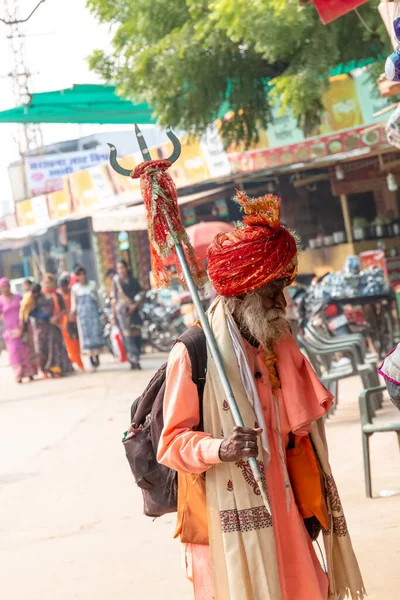 Pushkar Rajasthan India November 2019 Portrait Indian Sadhu Baba Indian — Stock Photo, Image