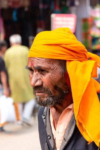 Pushkar Rajasthan India November 2019 Portré Indiai Sadhu Babáról Indiai — Stock Fotó