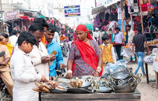 Pushkar Rajasthan India November 2019 Indian People Selling Products Pushkar — Stock Photo, Image