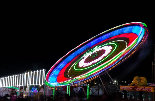 Ferris Wheel Night Pushkar Fair Ground Pushkar Rajasthan India November — 图库照片