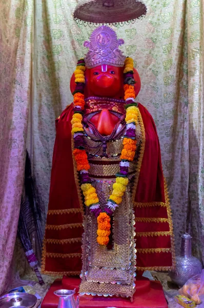 Pushkar Rajasthan India Listopad 2019 Lord Hanuman Idol Świątyni — Zdjęcie stockowe