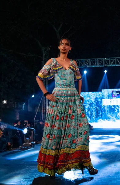 Neu Delhi Indien Dezember 2019 Indische Models Führen Rampengang Der — Stockfoto