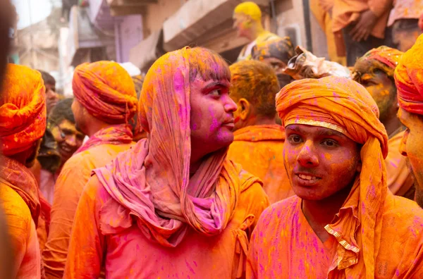 Барсана Уттар Прадеш Индия Март 2020 Люди Индии Участвуют Знаменитом — стоковое фото