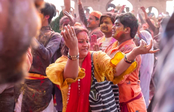 Barsana Uttar Pradesh India March 2020 People Celebrate Traditional Ritualistic — Stock Photo, Image