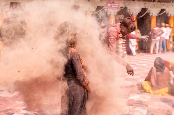 Barsana Uttar Pradesh Inde Mars 2020 Peuple Inde Participant Célèbre — Photo