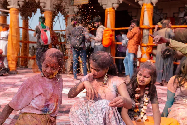 Barsana Uttar Pradesh India Marzo 2020 Personas Devotos Participando Famoso —  Fotos de Stock