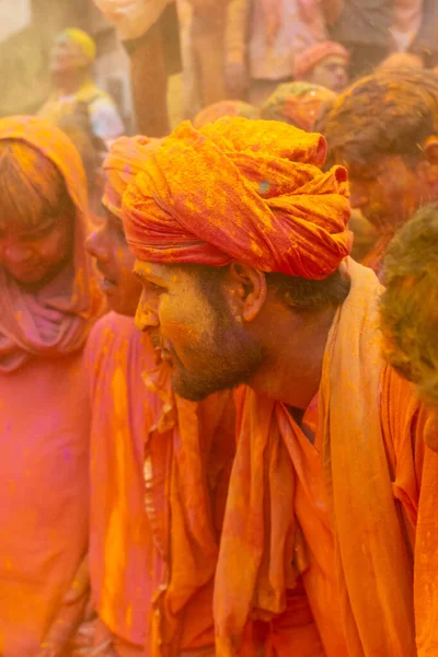 Barsana Uttar Pradesh Índia Março 2020 Pessoas Índia Participando Famoso — Fotografia de Stock