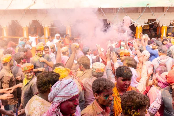 Barsana Uttar Pradesh India March 2020 People Celebrate Traditional Ritualistic — Stock Photo, Image