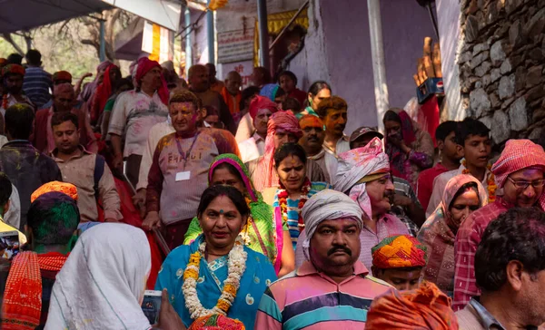 Barsana Uttar Pradesh India Marzec 2020 Portret Ludzi Indii Biorących — Zdjęcie stockowe