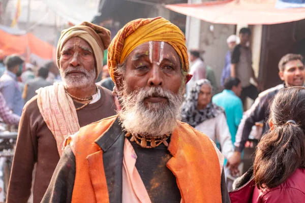 Barsana Uttar Pradesh India March 2020 Portrait People India Ccolorful — 스톡 사진