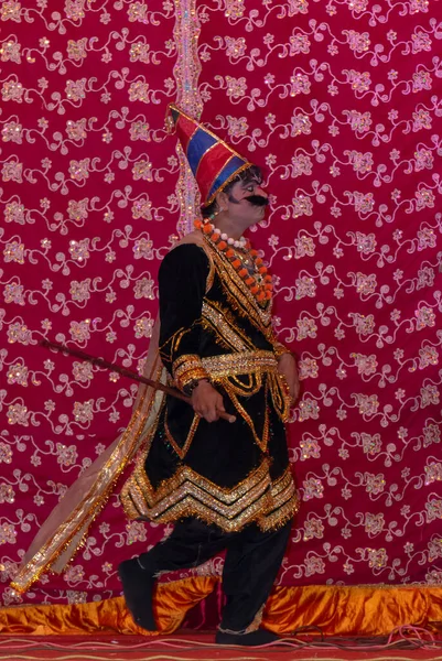 Artistas Indianos Interpretando Personagem Livro Sagrado Ramayan Ramlila Palco Durante — Fotografia de Stock