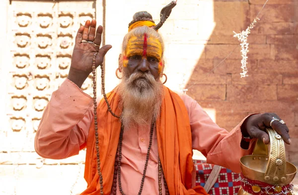 Jaisalmer Rajastán India Noviembre 2018 Retrato Sadhu Baba Indio Monje —  Fotos de Stock