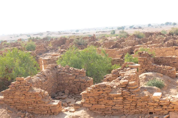Jaisalmer Rajasthan India November 2018 Desa Kuldhara Reruntuhan Permukiman Misterius — Stok Foto
