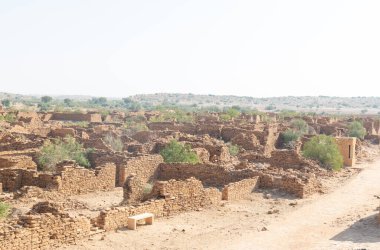 JAISALMER, RAJASTHAN / INDIA - Kasım 2018: Kuldhara Terk Edilmiş Köy