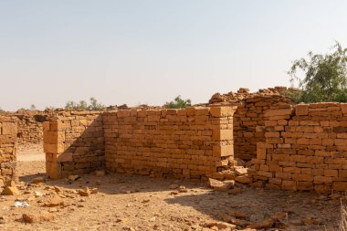 JAISALMER, RAJASTHAN / INDIA - Kasım 2018: Kuldhara Terk Edilmiş Köy