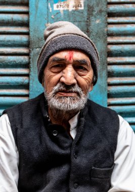 Yaşlı adamın portresi Eski Delhi, Hindistan, Kasım 2019