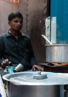 Eski Delhi, Hindistan 'daki Chandni chowk pazarındaki sokak satıcılarının portresi.