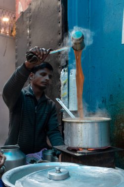 Eski Delhi, Hindistan 'daki Chandni chowk pazarındaki sokak satıcılarının portresi.