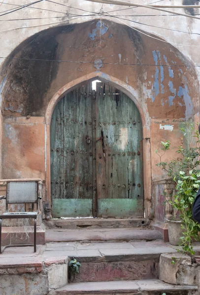 Architectuur Van Oude Huizen Chandni Chowk Gebied Delhi India — Stockfoto