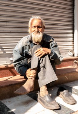 Yaşlı adamın portresi Eski Delhi, Hindistan, Kasım 2019