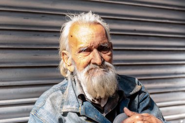 Yaşlı adamın portresi Eski Delhi, Hindistan, Kasım 2019