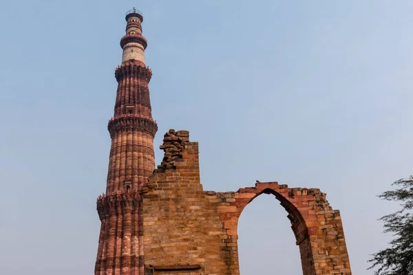 Qutb Minar Επίσης Γράφεται Qutub Minar Και Qutab Minar Στο — Φωτογραφία Αρχείου