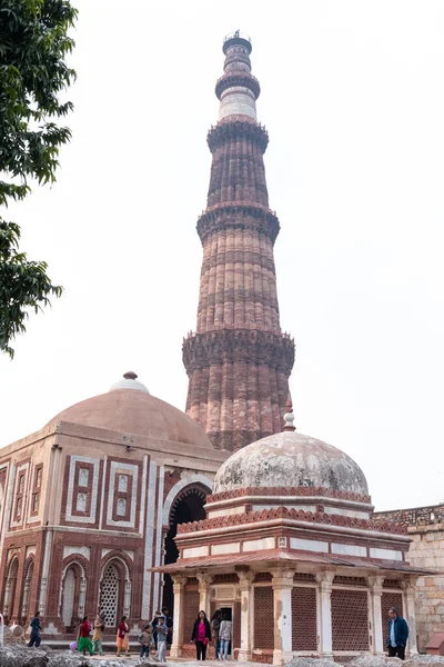 Qutb Minar Επίσης Γράφεται Qutub Minar Και Qutab Minar Στο — Φωτογραφία Αρχείου