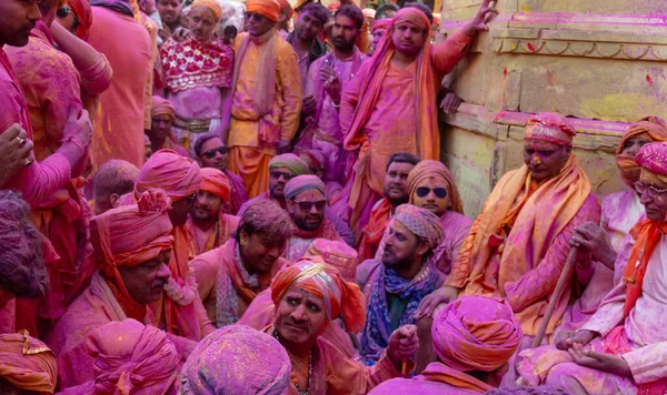 Barsana Uttar Pradesh India March 2020 People Celebrate Traditional Ritualistic — Stock Photo, Image