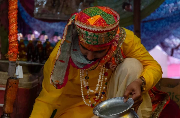 Barsana Uttar Pradesh India March 2020 Indian People Participating Holi — Stock Photo, Image