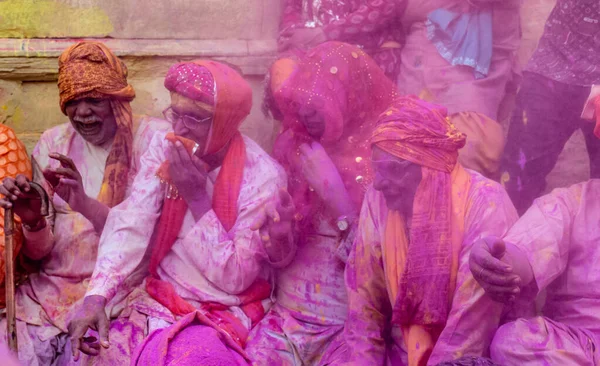 Barsana Uttar Pradesh India March 2020 People Celebrate Traditional Ritualistic — Stock Photo, Image