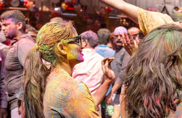 Barsana Uttar Pradesh India March 2020 People Celebrate Traditional Ritualistic — Stock Photo, Image