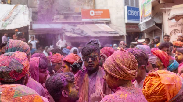 Barsana Uttar Pradesh India March 2020 People Celebrate Traditional Ritualistic — Stock Photo, Image