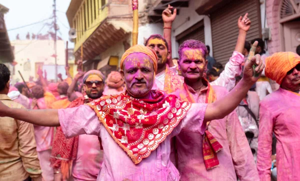 Barsana Uttar Pradesh India March 2020 People Celebrate Traditional Ritualistic — Stock Photo, Image