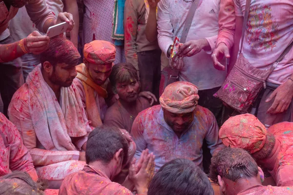 Barsana Uttar Pradesh India Marzo 2020 Gente Celebra Tradizionale Rituale — Foto Stock