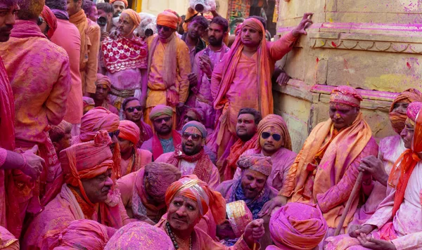 Barsana Uttar Pradesh India March 2020 People Celebrate Traditional Ritualistic — Stock Photo, Image