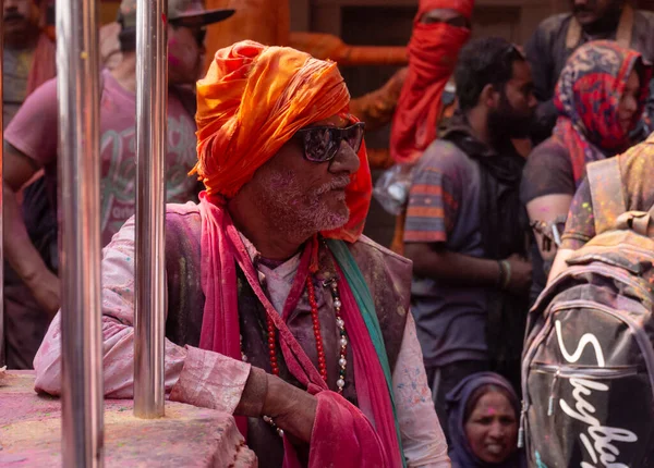 Barsana Uttar Pradesh India March 2020 People Celebrate Traditional Ritualistic — Stock Photo, Image