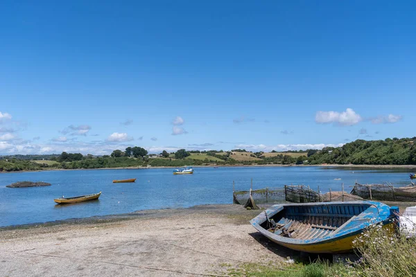 Typical Fishing Boat Floating Sea Fields — Stock Photo, Image