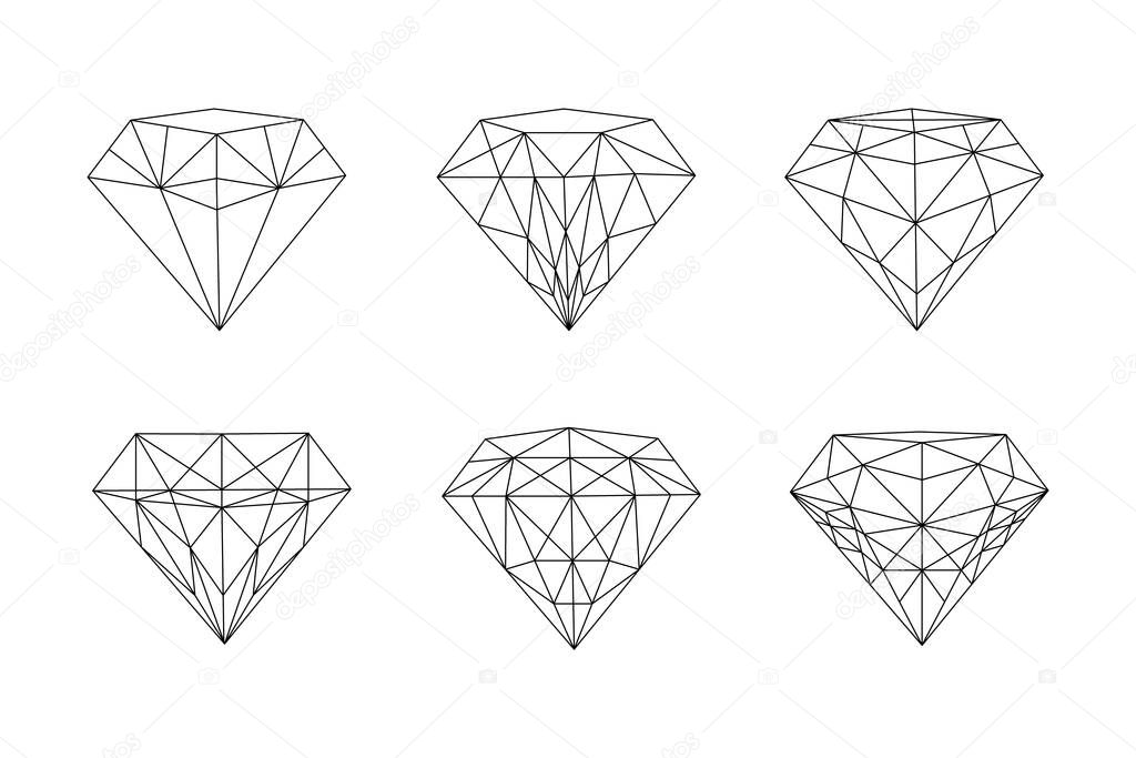 Jewels and diamonds collection. Vector illustration