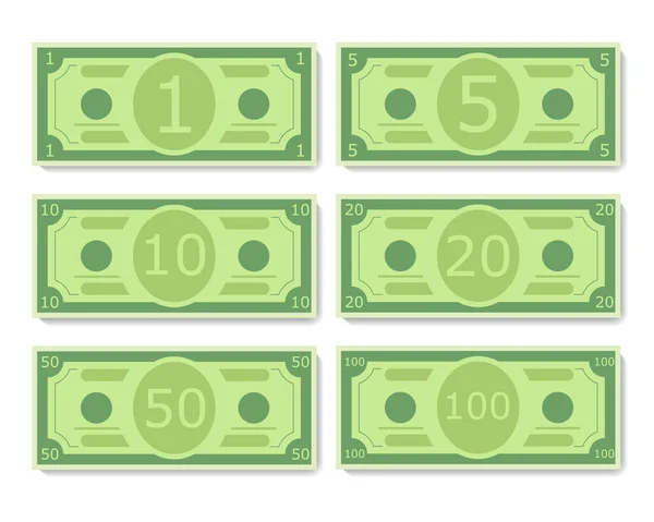 Banconote in dollari dei cartoni animati — Vettoriale Stock