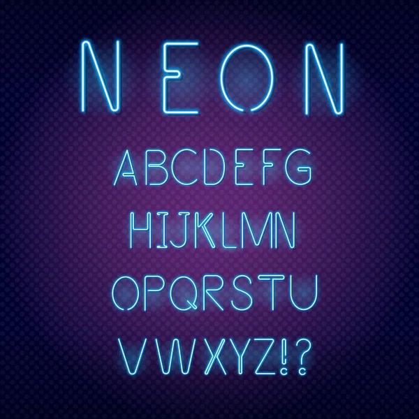 Neonljus 3d alfabet — Stock vektor
