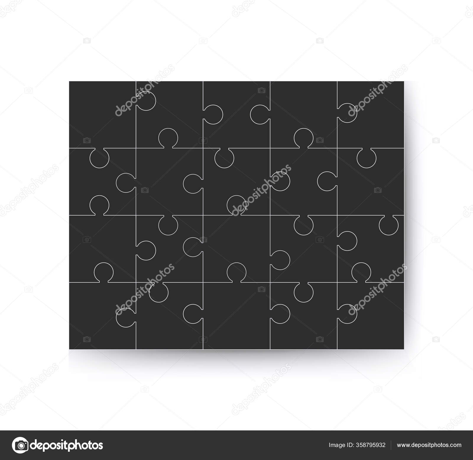 Ilustración vectorial del rompecabezas negro vector, gráfico vectorial