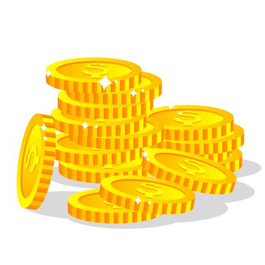Altın sikkeler nakit para yığınları