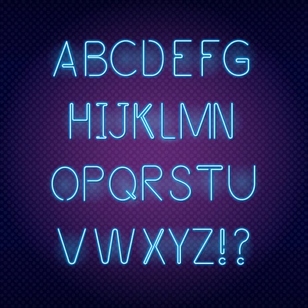 Синий неоновый шрифт . — стоковый вектор