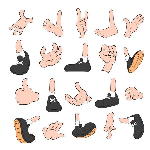 Vector set van cartoon arm en cartoon been — Stockvector