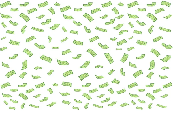 Vliegend groen dollarbiljet — Stockvector