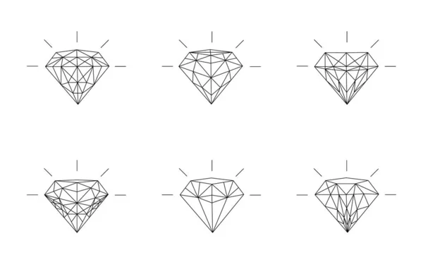 Edelsteinset. Juwelen und Diamanten Kollektion. — Stockvektor